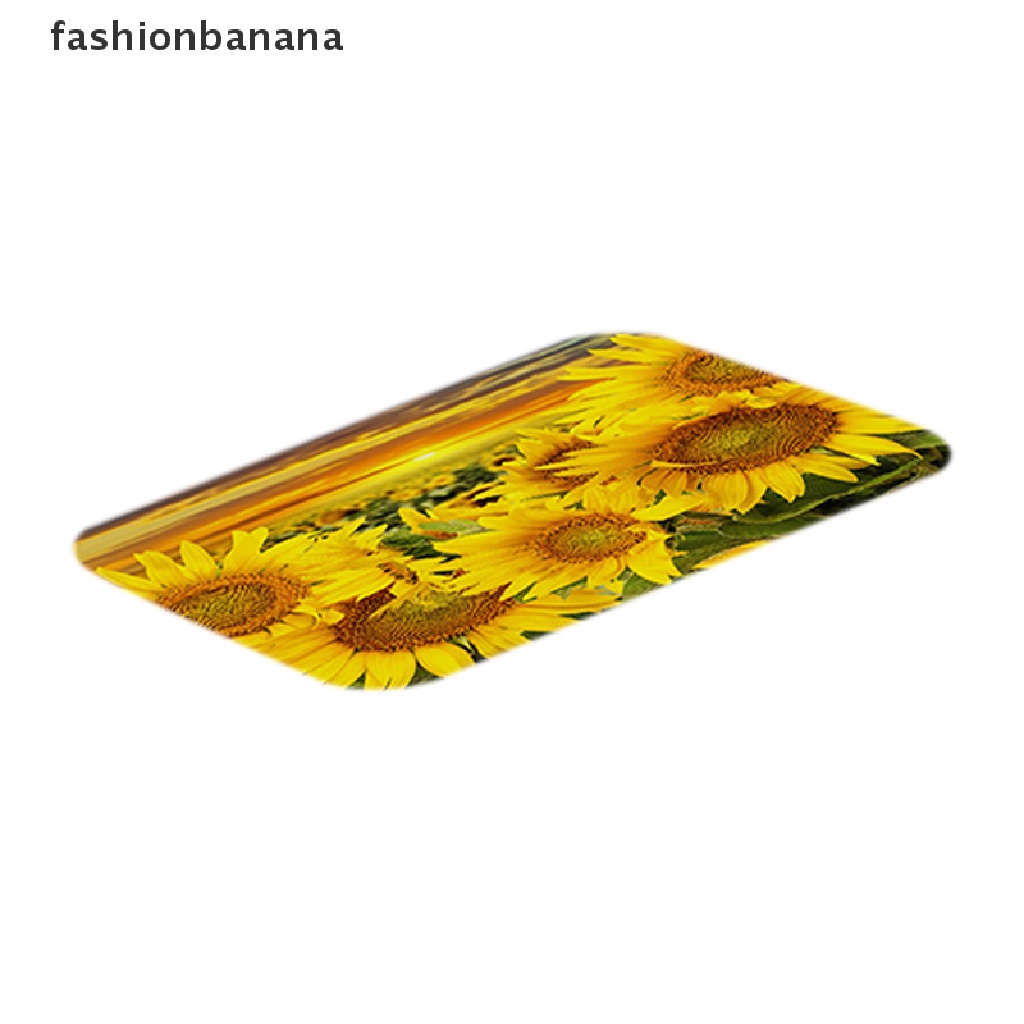 Favn Sunflower Bathroom Set Shower Curtain Non-Slip Mats Home Carpet Bath Mats Jelly