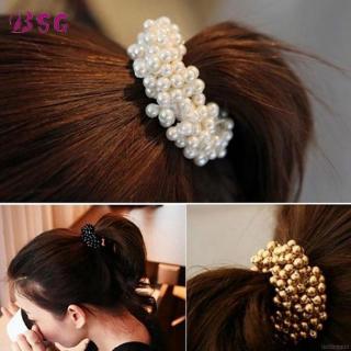 Dây Buộc Tóc Đính Ngọc Trai Giả Xinh Xắn Cho Nữ