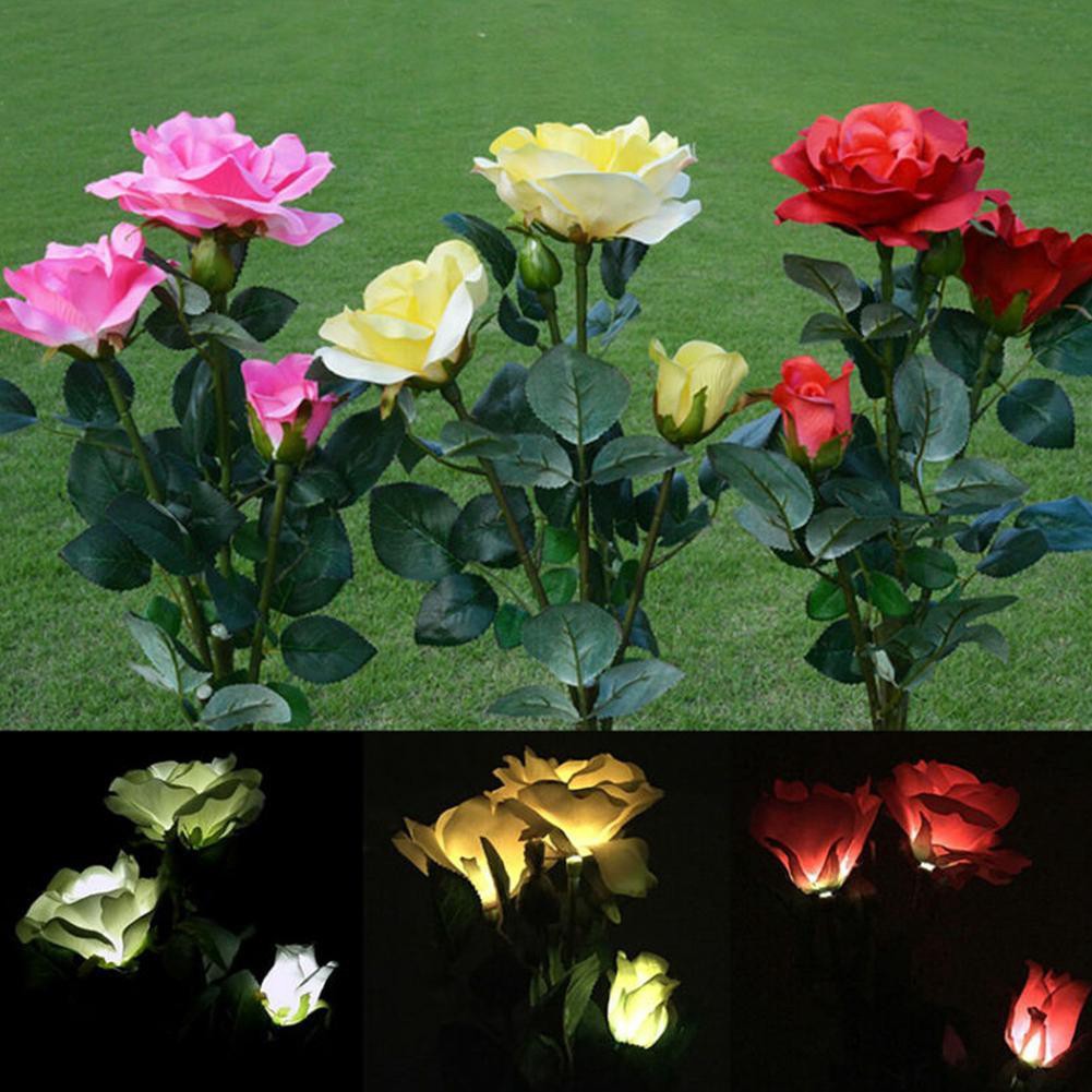 Combo hấp dẫn Đèn hoa hồng năng lượng mặt trời trang trí sân vườn