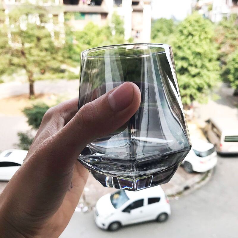 Bộ 6 Cốc-Ly Thủy Tinh Pha Lê Tráng Bạc Dùng Uống Rượu Whiskey,Uống Nước MangPhong Cách Bắc Âu Dung Tích 300ml