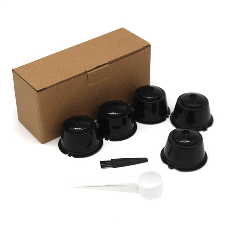 NESTLE Set 5 Cốc Lọc Tái Sử Dụng Kèm Muỗng Và Cọ Cho Máy Pha Cà Phê Dolce Gusto