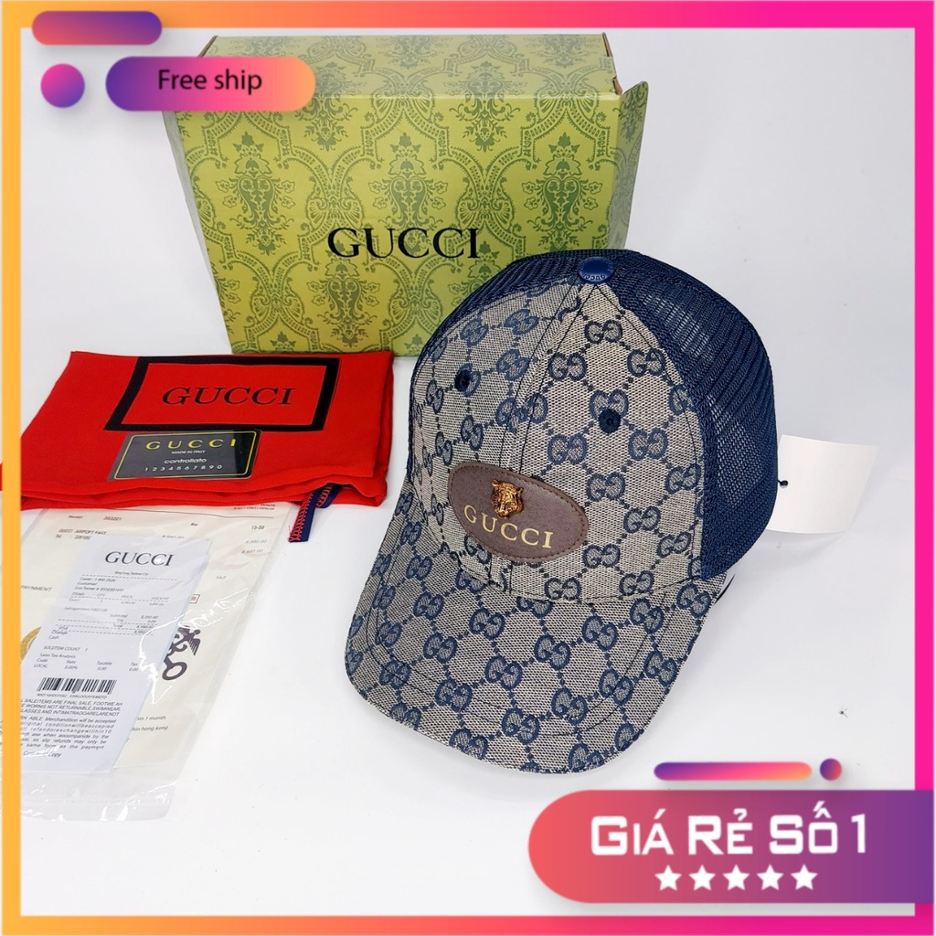Nón kết gc Mũ lưỡi trai Gc hổ sắt thời trang thể thao nam nữ cao cấp logo nổi màu xanh loang full box cực đẹp (Nón Thiết