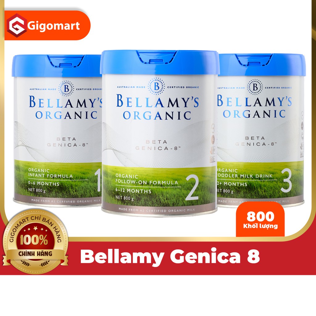 Sữa Bellamy's Organic Beta Genica - 8'' lon 800gr (đủ số)