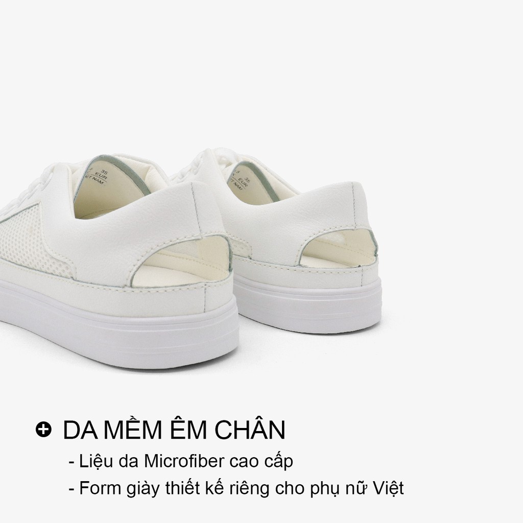Giày sneaker nữ màu trắng hở gót thoáng khí đẹp thời trang dáng thể thao đế bằng cổ thấp bAimée &amp; bAmor - MS1678-MS1717
