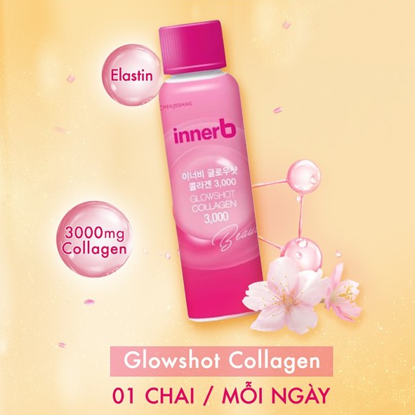 [Chính Hãng] Nước uống Collagen Innerb Glowshot 3000 Vitamin C - Hộp 6 chai x 50ml