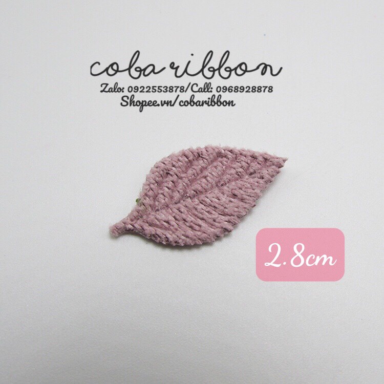 10 cái - Lá bằng vải len mẫu số 1, cỡ nhỏ dài 2.8cm, rộng 1.4cm