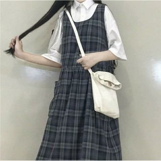 (ORDER) Set váy yếm kẻ caro và sơ mi
