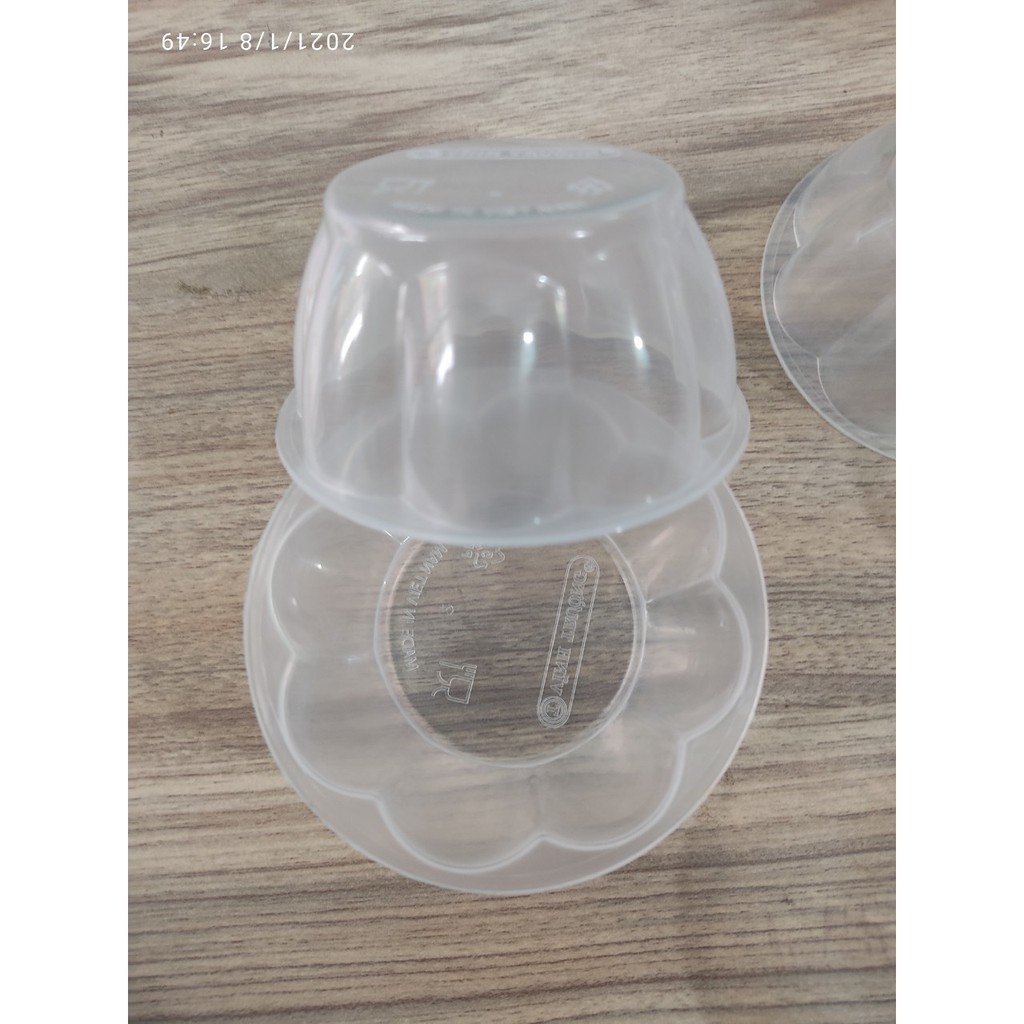 50 Khuôn Bánh Flan/ Sữa Chua/ Rau Câu Hình Bông 90ml - Kèm Nắp Đậy 90ml