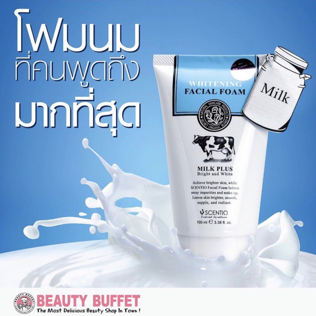 Sữa rửa mặt tạo bọt dưỡng trắng và trẻ hoá da Scentio Milk Plus 100 ml Beauty Buffet