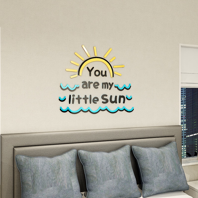 Tranh dán tường mica 3d decor khổ lớn dán tường câu nói dễ thương Nhiều Size - EPeBen