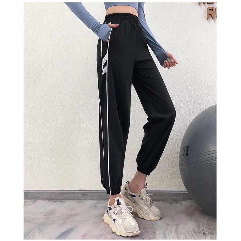 Quần Jogger Tập Gym Nữ ❤️𝐇𝐀̀𝐍𝐆 𝐗𝐈̣𝐍❤️ Sọc Hông vải xốp nhẹ cho nữ tập thể thao 𝐆𝐘𝐌𝐒𝐓𝐎𝐑𝐄 040