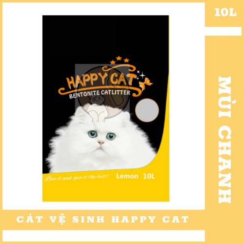 ( FREESHIP ) Cát Vệ Sinh Happy Cat Cho Mèo 10L - Mùi Chanh