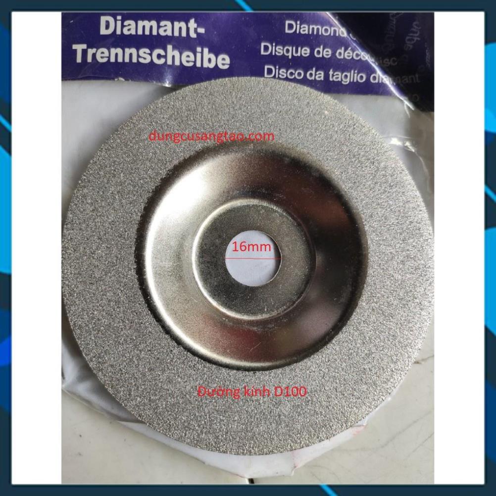 Đĩa mài d100mm lỗ 16mm phủ kim cương (mài kim loại, gạch đá, thủy tinh, kính...) cao cấp