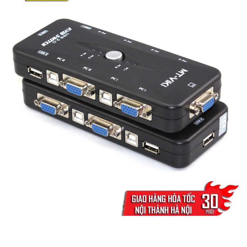 Bộ chia KVM USB 4 cây dùng 1 màn hình, HÀNG CHÍNH HÃNG (MT- VIKI)