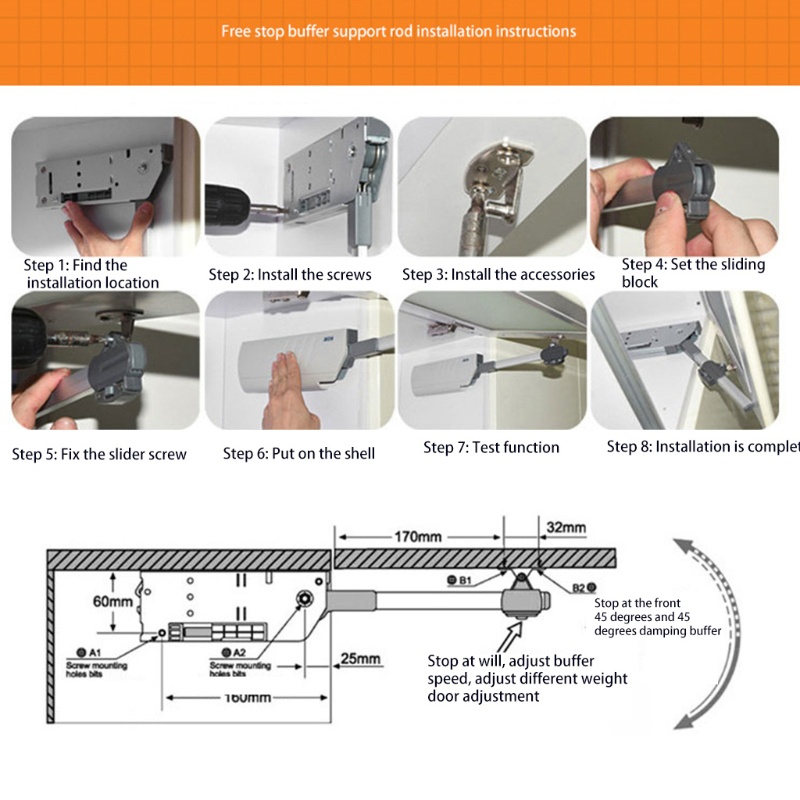 Thanh Nâng Hỗ Trợ Bản Lề Cửa Tủ Chuyên Dụng