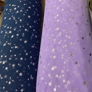 1M VẢI LƯỚI IN HOẠ TIẾT SAO NHŨ NHIỀU MÀU