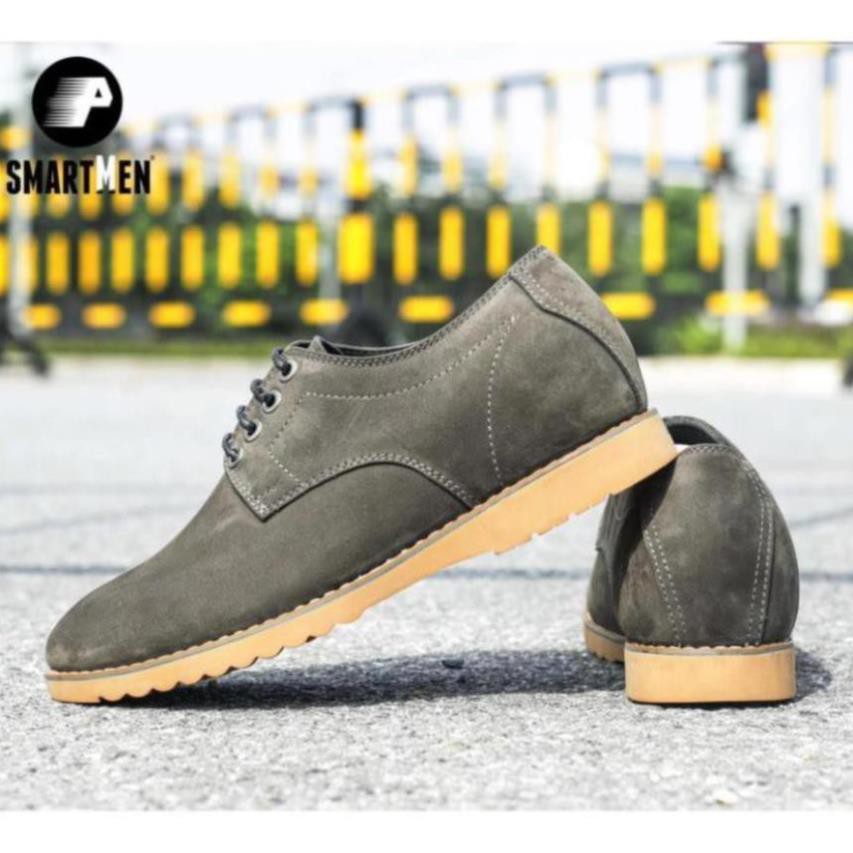 Giày Thể thao Da bò Tăng chiều cao SMARTMEN GD5-02 Xám P09 : : : "
