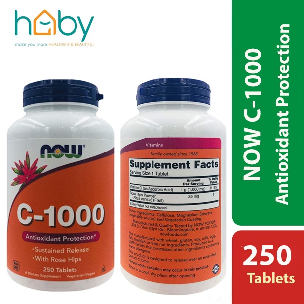 Viên uống NOW Foods, C-1000, 250 viên