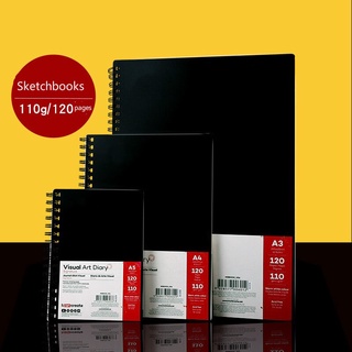 SỔ SKETCH MONT MARTE SIZE A5/A4/A3 - VISUAL ART DAIRY (BÌA NHỰA, 60 TỜ, GIẤY 110 GSM)