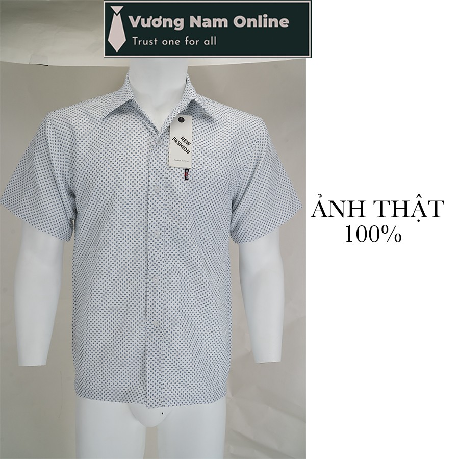 [Mã SRJULY1619 giảm 15K đơn 50K] Áo Sơ Mi Nam Trung Niên Ngắn Tay Vải Cotton Form Rộng