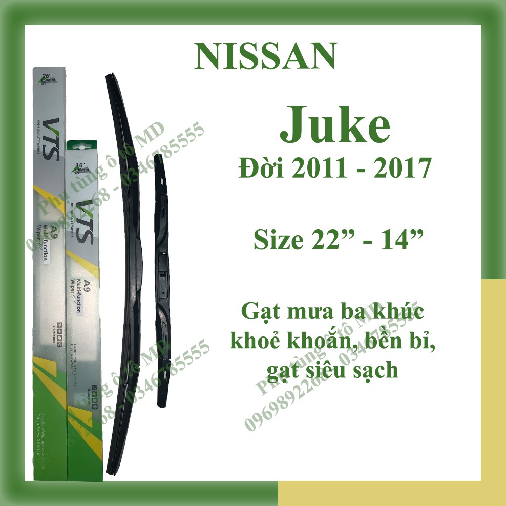 Bộ gạt mưa Nissan Juke và các đời và gạt mưa các dòng xe khác của Nissan: Livina, Micra, Mrano, Navara, Qashqai