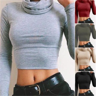 Áo Croptop Cổ Lọ Màu Trơn Cho Nữ áo rút áo tiểu thư áo bigsize sơmi nữ áo sơmi nữ áo lụa áo trắng áo hở lưng áo tay bồng