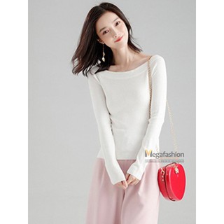 Áo thun nữ ôm tay dài cổ thuyền màu trơn thời trang đơn giản lịch sự
