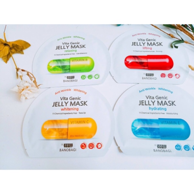 Bộ 10 Mặt Nạ Banobagi Vita Genic Jelly Mask 30g x 10 [Mẫu Mới] [Đỏ - Vàng - Xanh lá - Xanh dương]