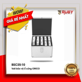 Hộp Bảo Vệ 10 Ổ Cứng 3.5 ORICO BSC35-10, Nhôm, Màu Trắng, Có Khóa