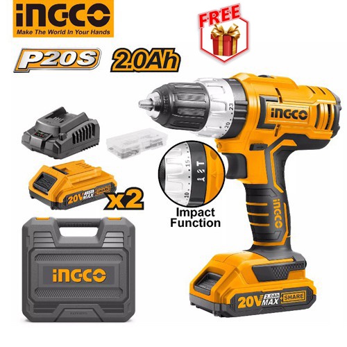 MÁY KHOAN BÚA / MÁY KHOAN 3 CHỨC NĂNG DÙNG PIN 20V INGCO CIDLI20031