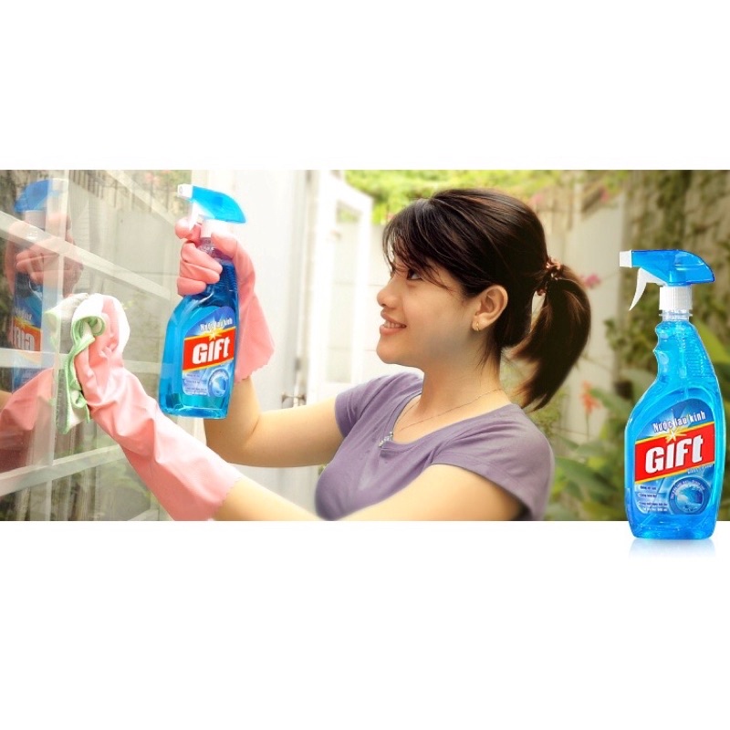 NƯỚC LAU KÍNH SÁNG BÓNG GIFT HƯƠNG SẮC BIỂN 580ml