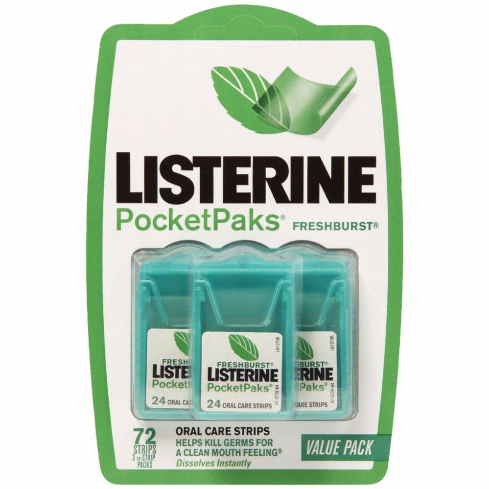 Miếng Ngậm Thơm Miệng Bạc Hà Listerine PocketPaks Freshburst 72 Miếng