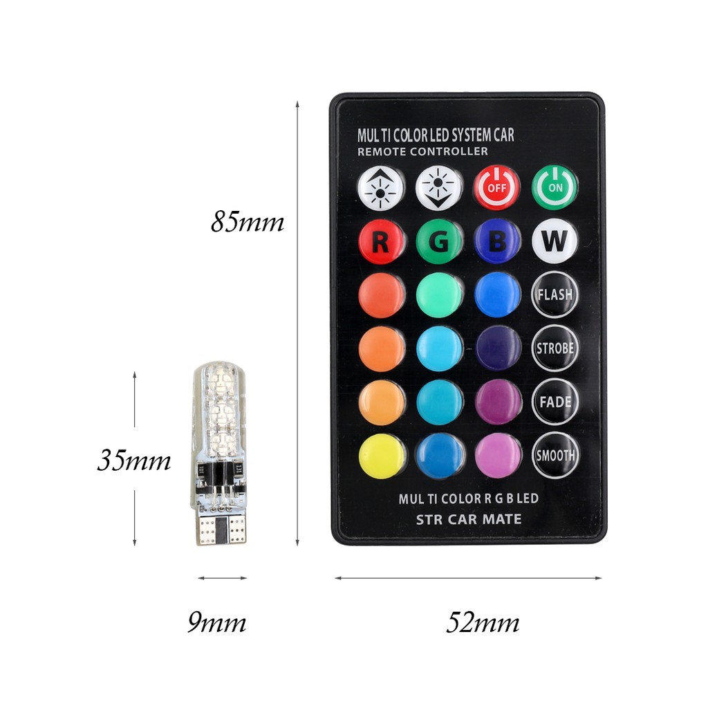 Set 2 Đèn Led Nhiều Màu 12V Kèm Bộ Điều Khiển Từ Xa Tiện Dụng