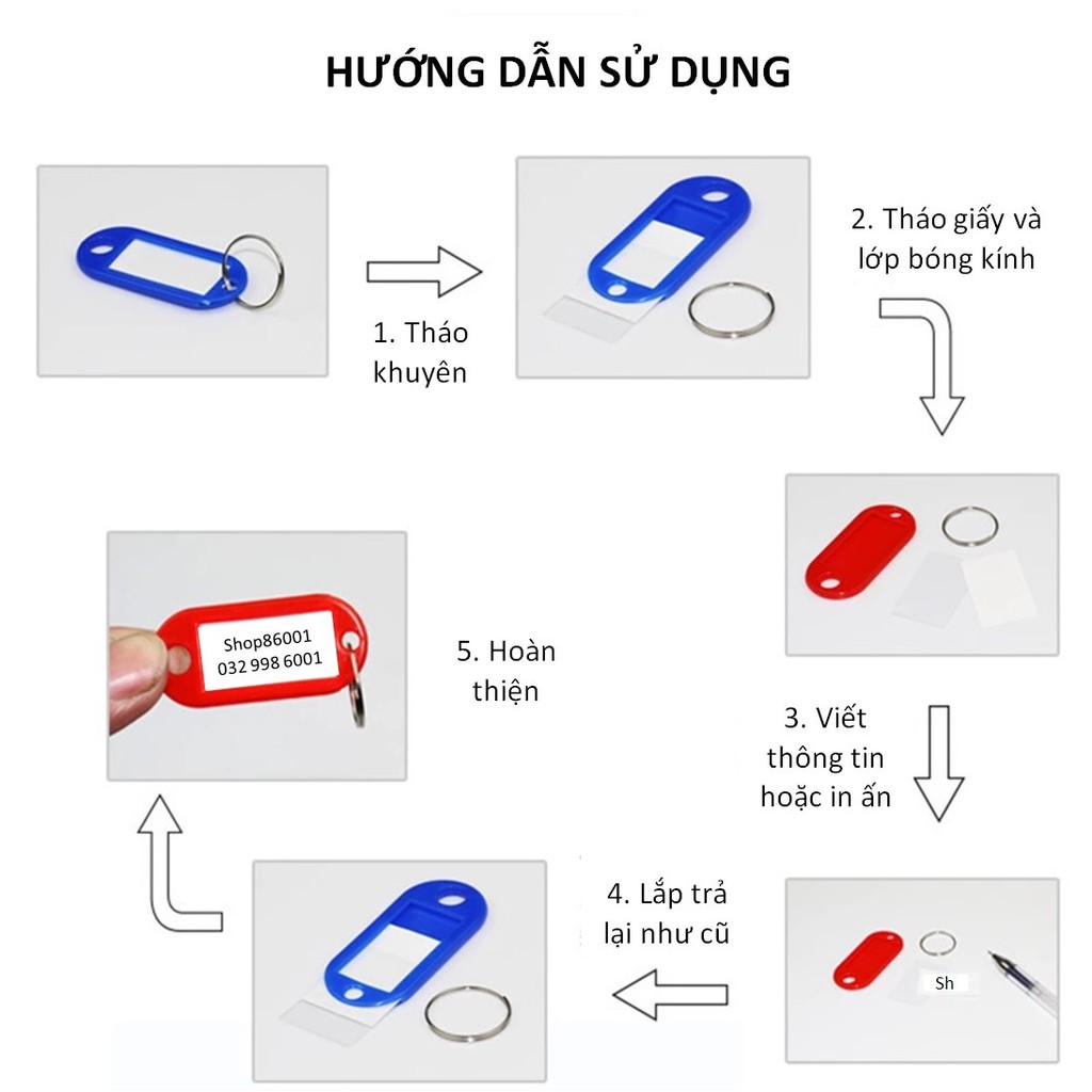 [Giá 1k] móc khóa thẻ tên name tag ghi thông tin [NHẮN TIN CHỌN MÀU] magic