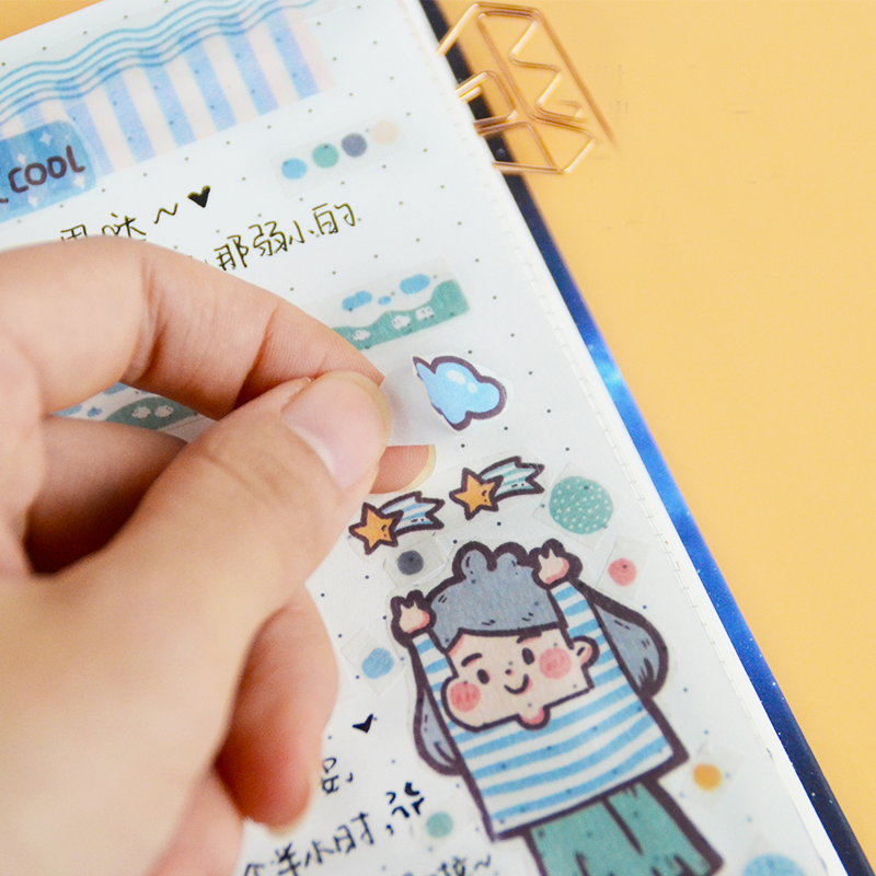 4 Tờ Sticker Dán Trang Trí Sổ Tay Hình Cô Gái Dễ Thương Xinh Xắn