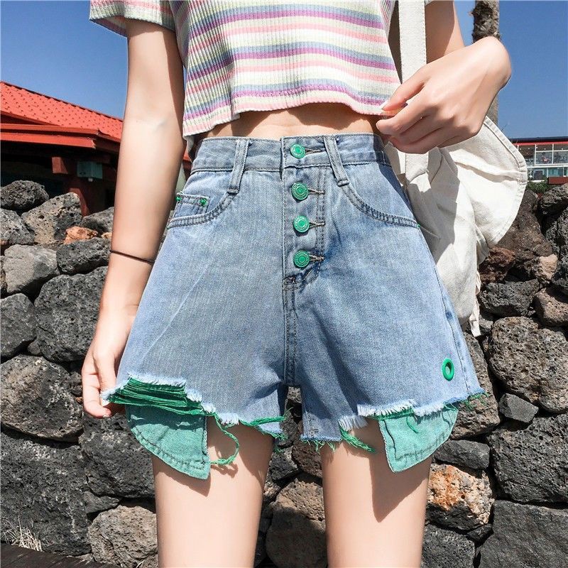 Quần Short Denim Giả Váy Phong Cách Hàn Quốc Dành Cho Nữ