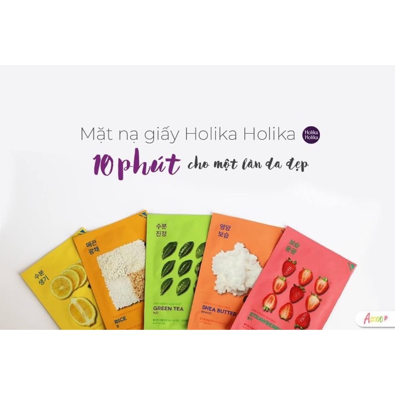 Mặt Nạ Giấy dưỡng ẩm, trắng da Holika Holika Chiết Xuất Hoa Hồng Pure Essence Mask sheet -Damask Rose