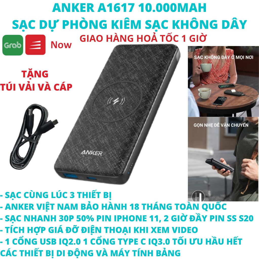 Sạc dự phòng không dây ANKER A1617 PowerCore III 10000mAh - Fullbox 3astore