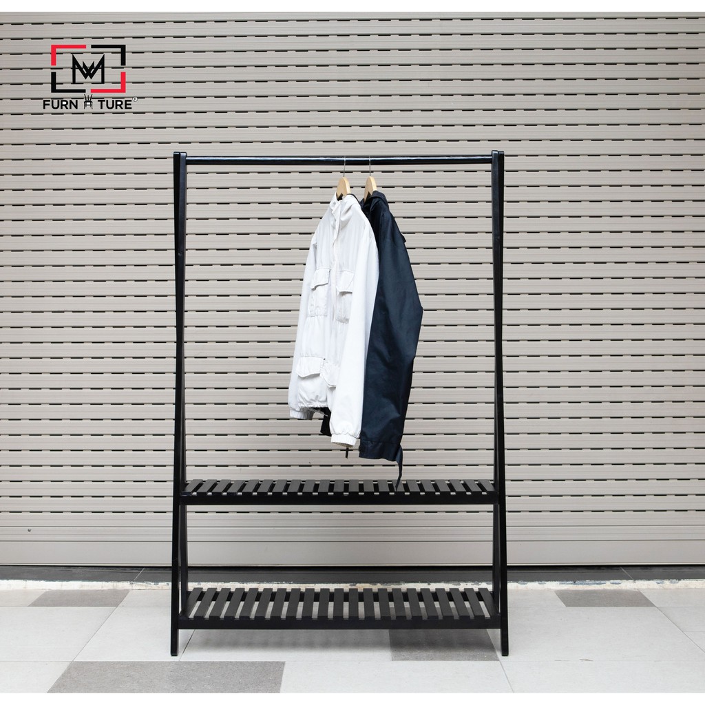 Giá treo quần áo chữ A Hàn Quốc 2 tầng màu đen size 100x38x148 cm thương hiệu MW FURNITURE