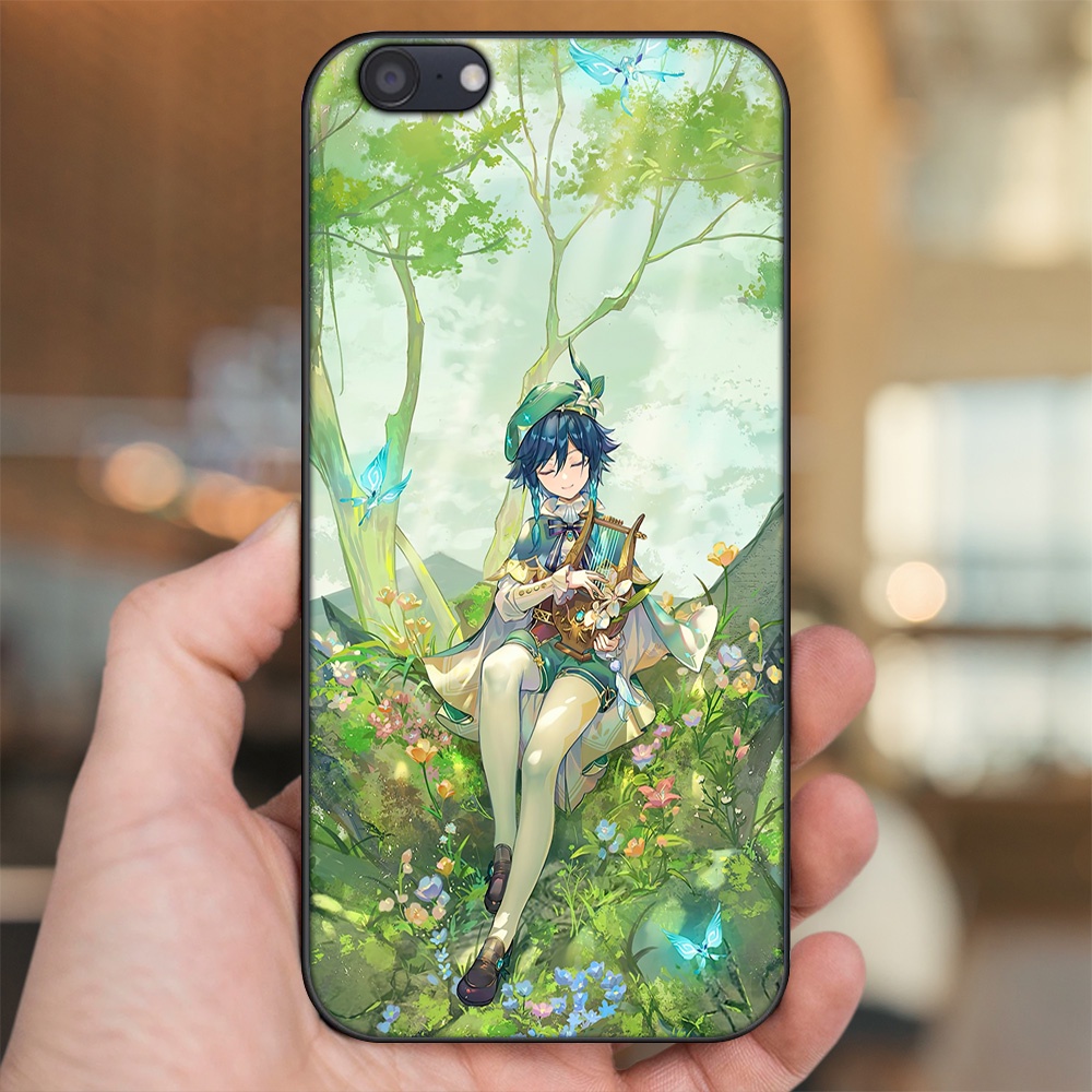 Ốp lưng Oppo A71 viền đen in hình Venti Genshin Impact