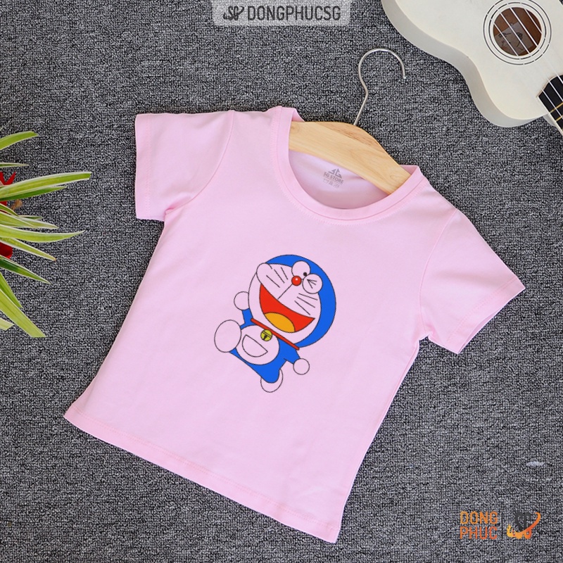 Áo trẻ em hình Doremon thun cotton mềm mịn phông mát mẻ đủ size cho bé trai bé gái TE02 | SG