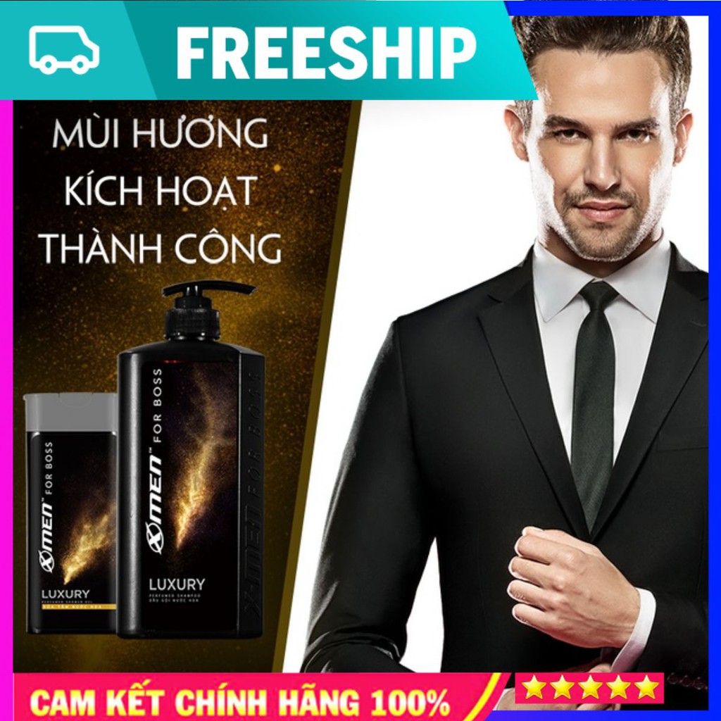 Combo Dầu gội 650g Sữa tắm nước hoa X-Men for Boss Luxury 180g Hàng chính hãng