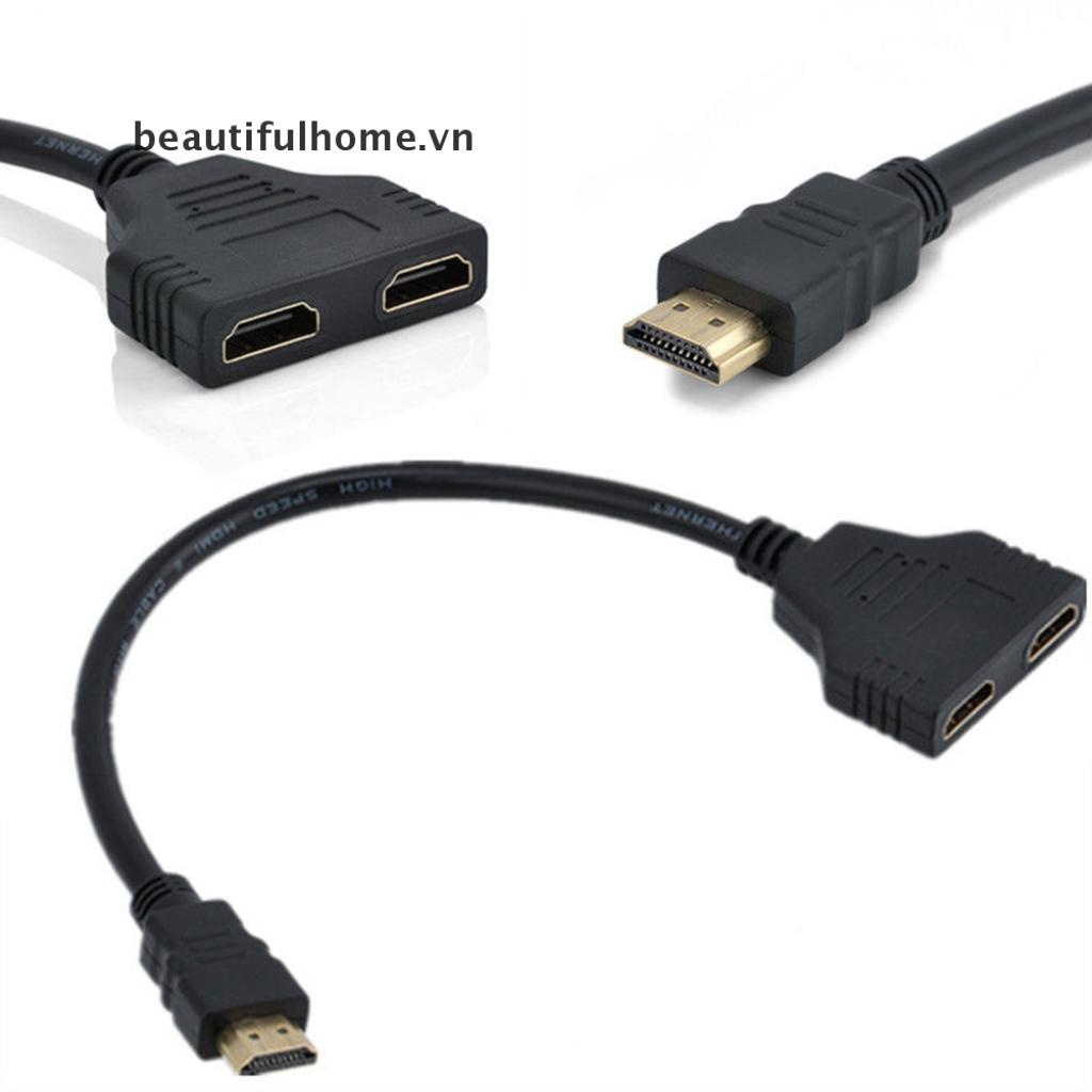 [BFVN] 1080P HDMI Port Male to 2Female 1 In 2 Out Splitter Cable Adapter Converter Home [VN]