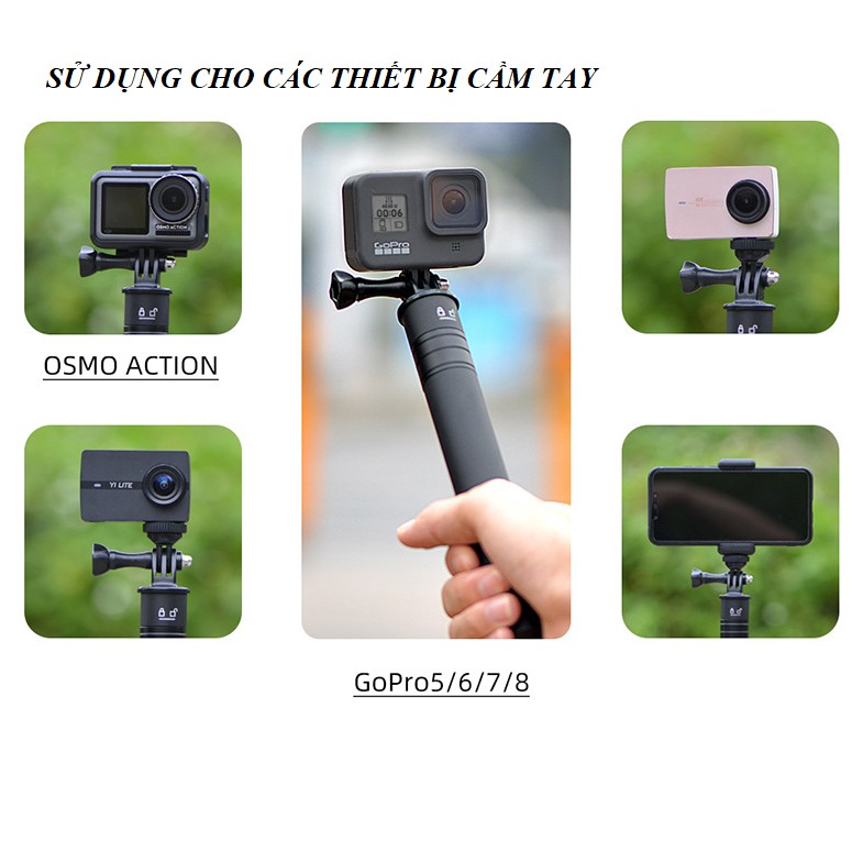 Gậy nối dài Kingma bằng hợp kim gắn GoPro 9 / 8 / 7 / 6 / 5 và Action Cam có thể điều chỉnh độ dài tùy ý