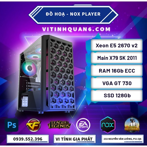 Bộ máy vi tính Xeon treo nick kiếm tiền, Ngọc rồng online, VLTK,...