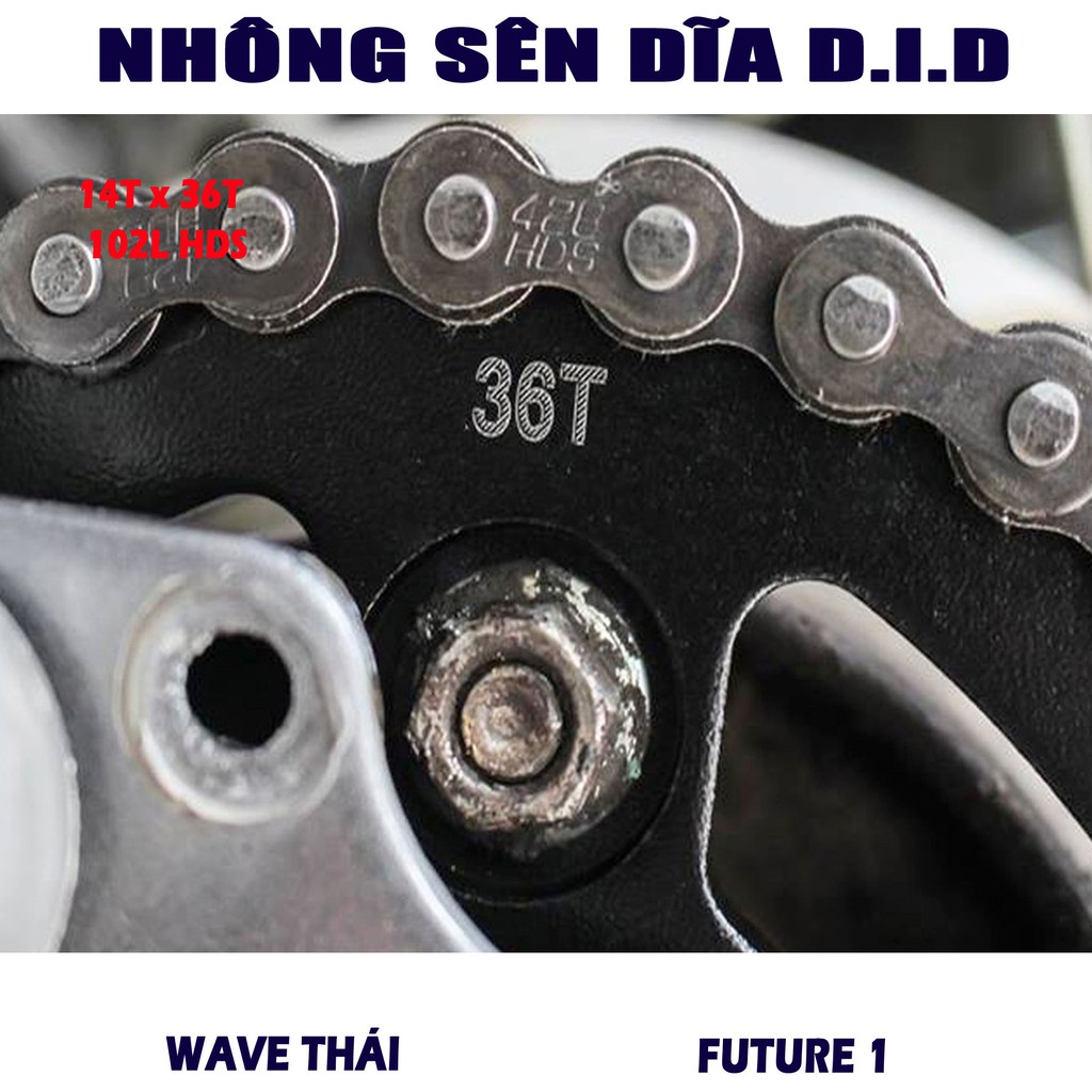 Nhông sên dĩa Wave Thái - Future 1 – Sên đen 10ly DID HDS - Thái Lan