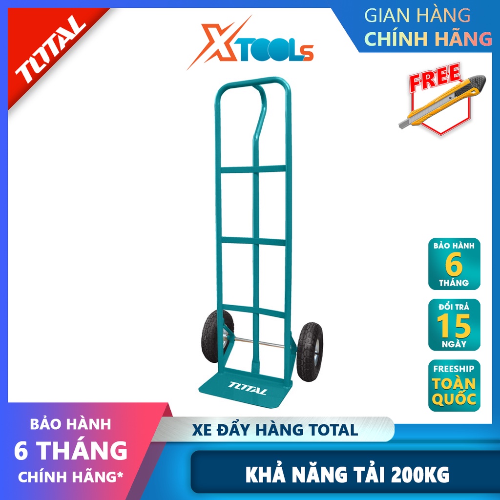 Xe đẩy hàng TOTAL THTHT20141 | xe kéo hàng Khả năng tải: 200kg Độ dày khung ống: 1.2x25mm Độ dày tấm thép: 3.5mm, dùng đ