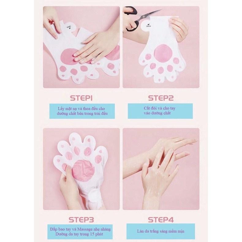 Mặt nạ dưỡng ẩm tay chân hình dáng dễ thưỡng, tẩy tế bào chết cho Lorea