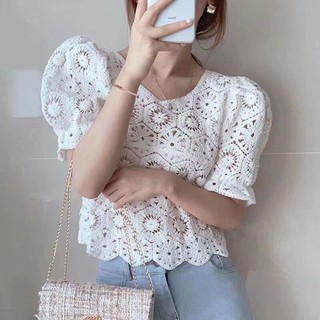 Áo kiểu nữ lưới Hàn Quốc cổ tròn MSBĐ3