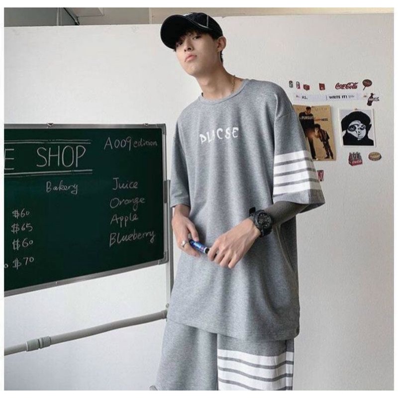 Đồ bộ thể thao hè nam thời trang teen tặng kèm khẩu trang